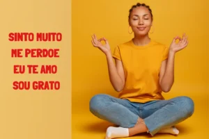Mulher jovem praticando Ho'oponopono.